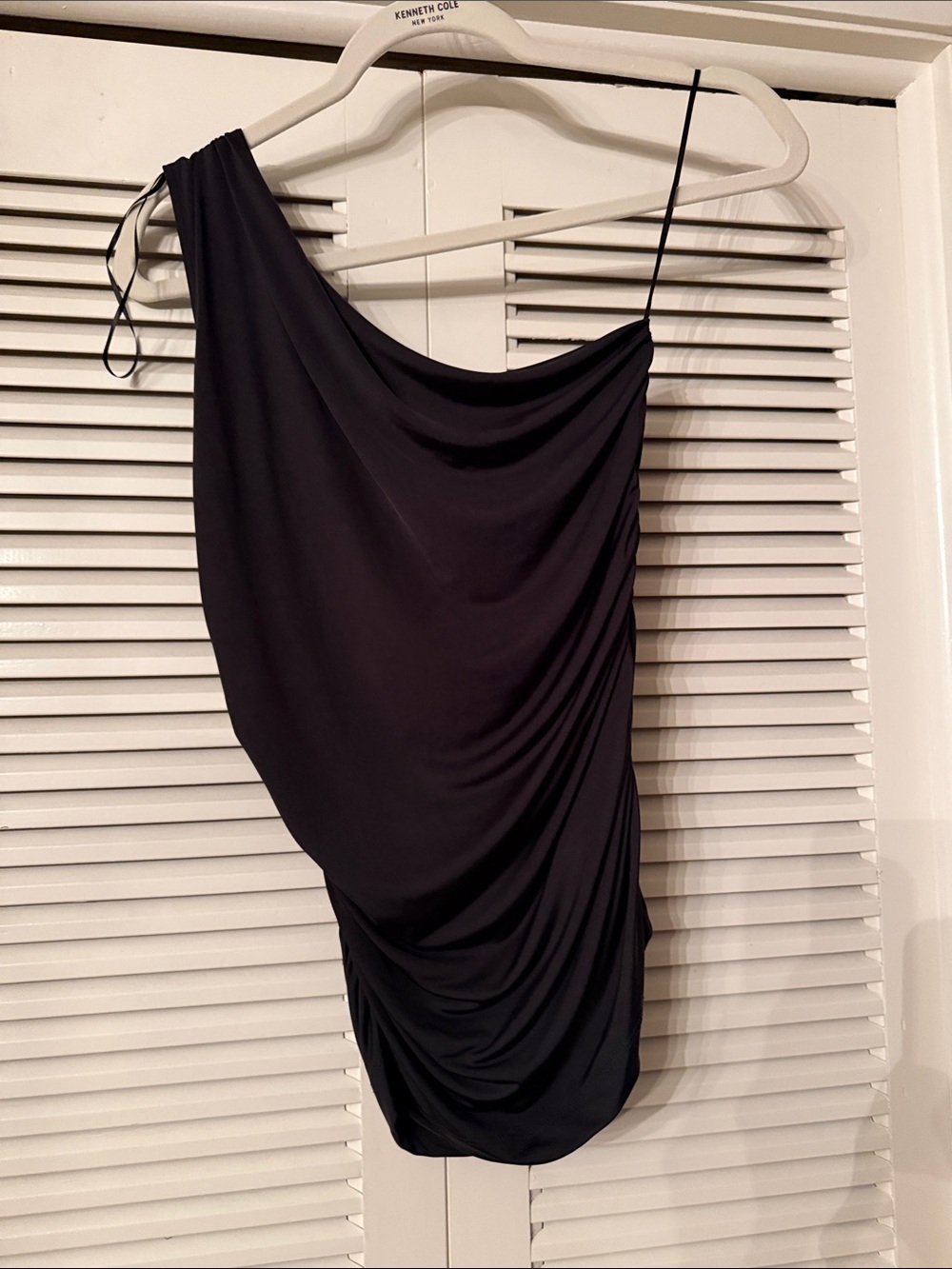 Anthropologie Black One-Shoulder Draped top